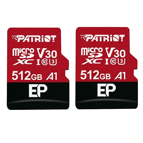 Image of Patriot EP Series 512GB Micro SDXC V30 A1 UHS-I U3 4K UHD Memory Card 2 Pack - PEF512GEP31MCX2