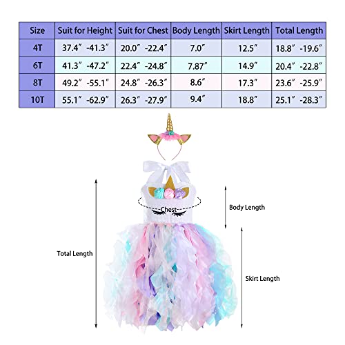 Partisky Sequin Unicorn Dress For Girls 3-10 Years Birthday Easter Party Outfits Dance Princess Tutu Costumes Dress #TOP4