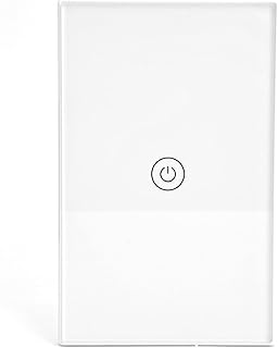 1-Wege-Smart-Touch-Schalter Sprachsteuerung APP-Fernbedienung Glas-WLAN-Lichtschalter für Google Home US 100-240V-Fernlich...