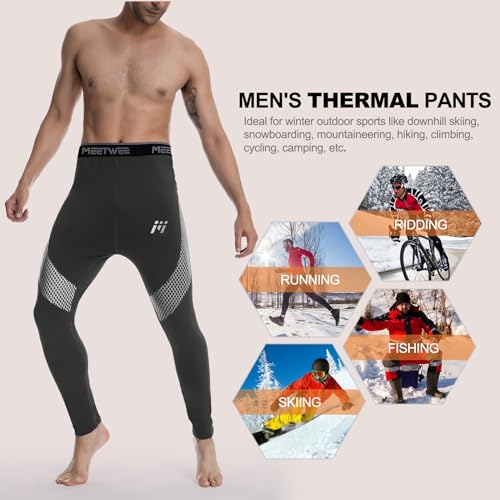 MEETWEE Pantalón Térmico Hombre Ropa Interior Térmica Funcional Calzoncillos Largos Leggins Termo para el Invierno Deporte Running Esquiar Senderismo - imagen 6