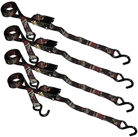212 Main 1 in. x 8 ft. Camo Ratchet Tie-Down with S-Hooks