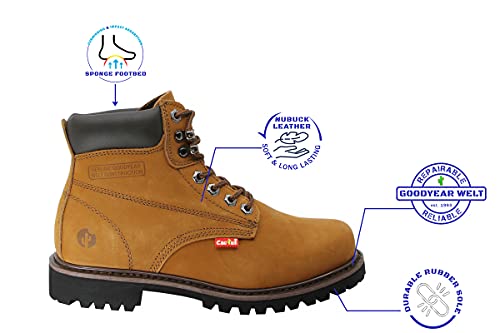Cactus Men’s 3611 Soft Toe Insulated 6" Construction Work Boots Nubuck Leather Rubber Sole Comfortable Industrial Construction Boots2