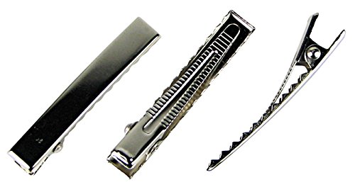 HipGirl 1.75" Metal Hair Clips for Styling (Pinzas Para el Cabello). Single/Double Prong Medium Hair Clips Alligator Hair Clips for Hair, Silver Hair Pin, 12 Count Metal Clips for Hair (12pc 47mm Clips With Teeth)