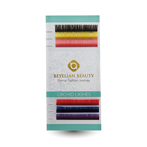 BEYELIAN ORCHID Colorful Varicolored Individual Eyelash Extensions as Highligher or Full Set Application C Curl 0.20mm 12mm