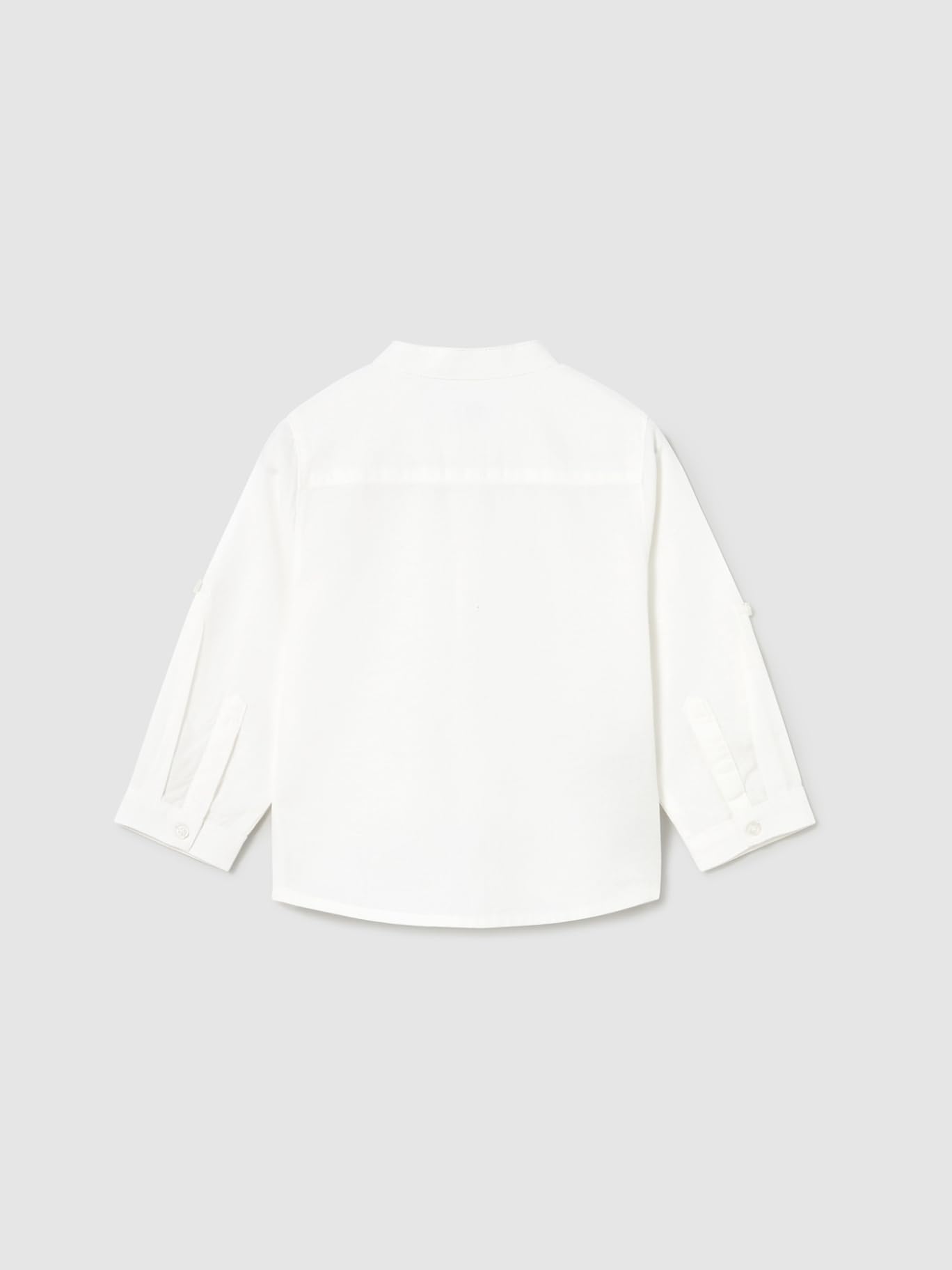 Mayoral Camicia m/l Lino Collo corean per Bimbo Bianco