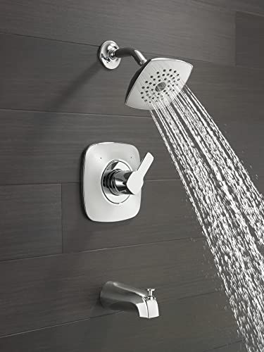 Image of Delta Faucet Modern Single-Handle Chrome Tub and Shower Trim Kit, Shower Faucet with Single-Spray Touch-Clean Shower Head, Chrome T144339-PP (Valve Not Included)