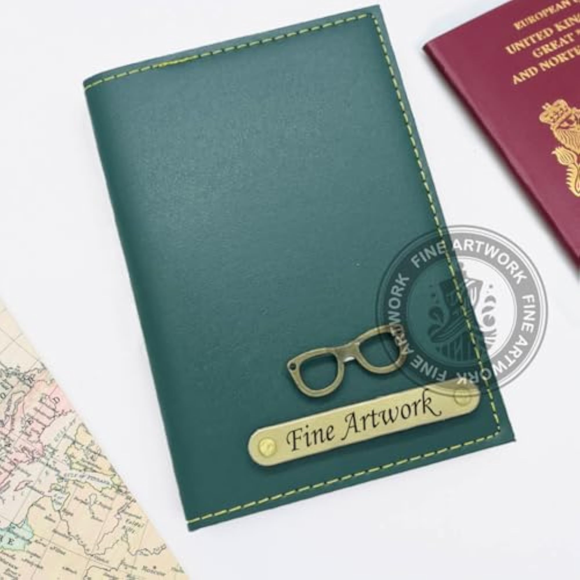Grey Customized Mens Wallet Combo with Name Engraving