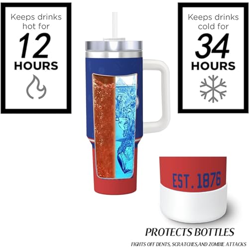 Image of Chicago 30 oz Tumbler with Handle and Straw,Car cup,100% Leakproof Insulated Tumbler with Lid and Straw,Made of Stainless Steel,Cup Holder Friendly Base,Classic Collection Gifts for Fans