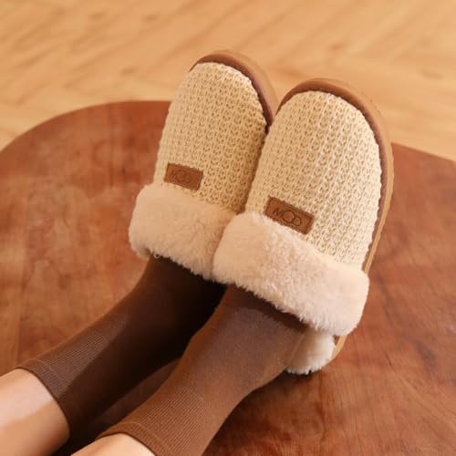 OOW Cozy House Slippers for Women with Memory Foam Soft Warm Fuzzy Slippers Women Home Womens Slipper Shoes for Indoor 6