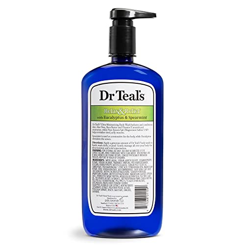 Image of Dr. Teal's Body Wash with Pure Epsom Salt, Relax & Relief with Eucalyptus & Spearmint | Shower Gel 710ml