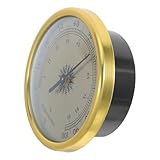 YARNOW Runder Stabile und Zuverlässige Messung Goldener Hygrometer aus Edelstahl und Glas mit 2% Rh Auflösung Batteriefrei für Reptilien Terrarien und Wohnräume