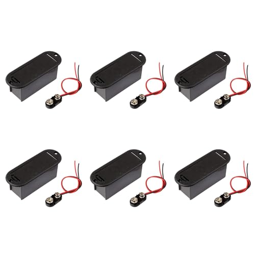 Bloepum 6X 9V Battery Holder Case for Active Guitar Bass Pickup