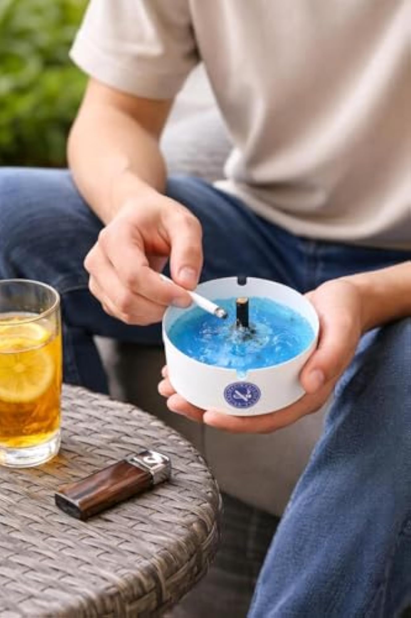 Smokeless Disposable Ashtray for Car, Leakproof Design