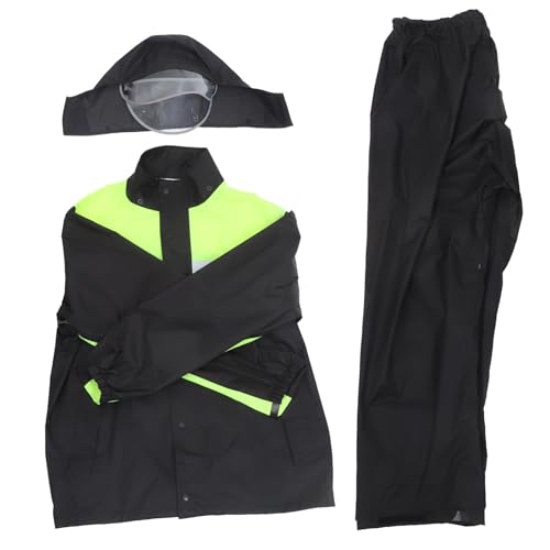 Mikinona Ropa Para Motocicleta Traje De Lluvia Para Hombre Chaqueta Pantalones De Lluvia Exterior Color Negro y Verde Talla