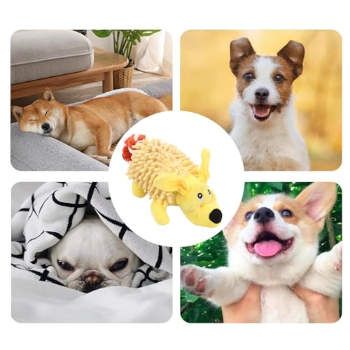 Quietschendes Spielzeug für Hunde- Interaktive Tierpuppe | Plüschtier- Design Hundezahnspielzeug mit Baumwollseilschwanz- zum Zahnen von kleinen, mittelgroßen Rassen, Welpen, Kätzchen, Indoo-5