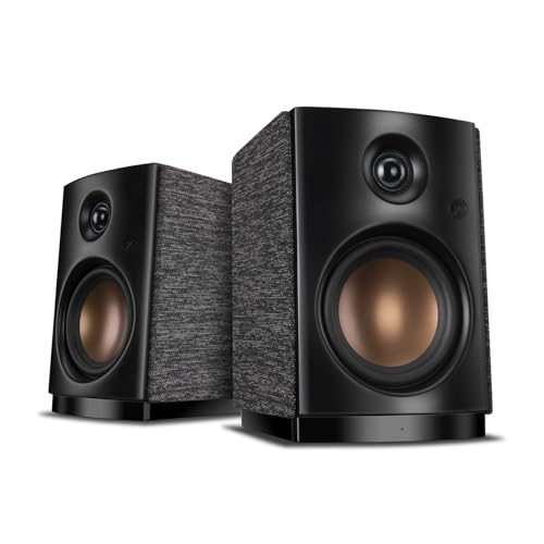 HiVi-Swans OS-10 HiFi-Stereo-Lautsprecher, Bluetooth 5.0, aktive Computer-Bücherregal-Lautsprecher, 10,2 cm dynamischer Tieftöner, angetriebene Schreibtisch-Lautsprecher, 62 W...