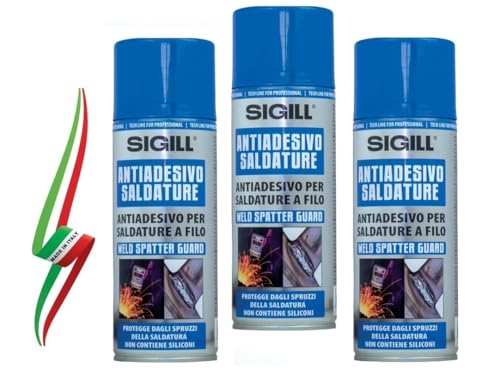 SET 3 BOMBOLETTE DI ANTI ADESIVO SPRAY PER SALDATURE A FILO SENZA SILICONE 400ml SIGILL MADE IN ITALY