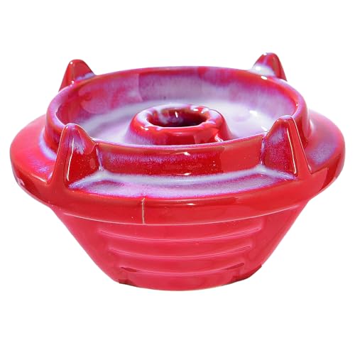Hookah Bowl Clay Hookah Bowl Shisha Tobacco Bowl with Spire Easy Pull Big Could for Better Hookah Narguile Smoking (Red)