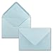 Produktbild 100x Brief-Umschläge Format B6 - Hell-Blau- 12 x 17,5 cm - Nassklebung mit spitzer Klappe - 110 g/m² - Einladungs-Kuverts