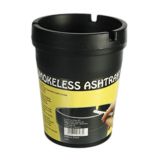 OOTB asbak stormasbak windasbak rookvrij kunststof ca. 10 x 8 cm zwart, 1 stuk