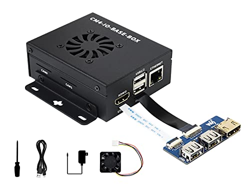 Raspberry Pi Compute Module 4(iɂ͊܂܂܂)ɊÂEF[uVFA~jRs[^[ACM4-IO-BASE-B (Full Ver.) A^P[XApt@AUSB HDMIA_v^[AFFCP[uAUS