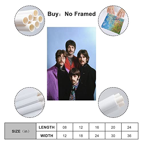 LORGL Poster d’art classique The Beatles – Peinture murale décorative sur toile – Décoration moderne pour chambre à coucher – 30 x 45 cm - Les Beatles, Paul McCartney, John Lennon, RIngo Starr, George Harrison LORGL Poster d'art classique The Beatles - Peinture murale décorative sur toile - Décoration moderne pour chambre à coucher - 30 x 45 cm – Image 3