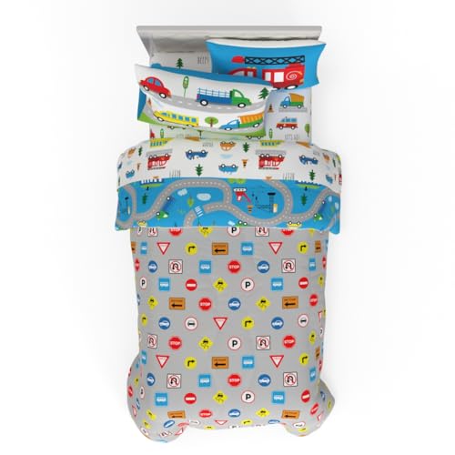 image for Franco Morning Bird Transportation Cars/Bus Kids Bedding Super Soft & 