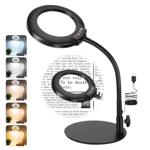 Loupe 10X avec lumière et support col de cygne réglable pour loisirs