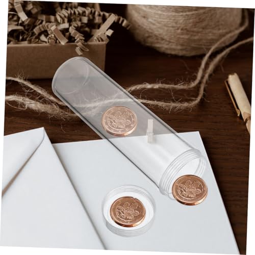 6 tubos transparentes para almacenamiento y organización de monedas miniatura 5