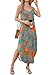 WIHOLL Dresses for Women 2026 Vacation Casual Maxi Hawaiian Dress V Neck Cruise Outfits for Women Floral L
