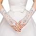 Guanti da sposa in pizzo，Eleganti guanti da sposa senza dita retrò, accessori da sposa, guanti da sposa bianchi in raso di pizzo senza dita abbellimento di cristalli da polso