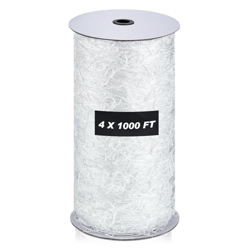 Berlune 4 x 1000 ft Trellis Netting Roll Heavy Duty Nylon Garden Trellis Netting with 6 Inch Mesh Soft Plant Support Net for Climbing Plants, Grape Racks, Growing Support Bean, Pea, Tomatoes