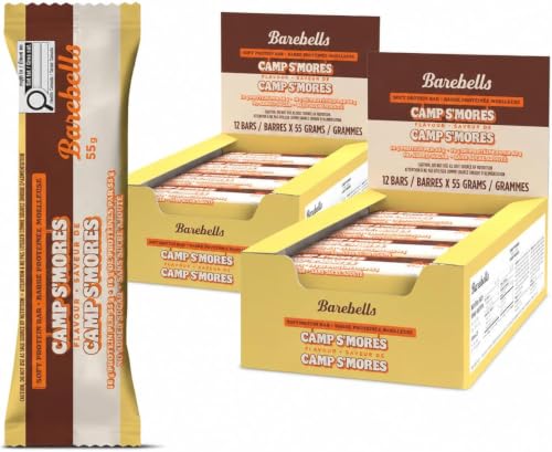 Barebells Protein Bar – Camp S'mores | 16g Protein, No Added Sugar, Chocolate, Marshmallow &amp; Cracker Flavor, Soft Texture, 24 Count
