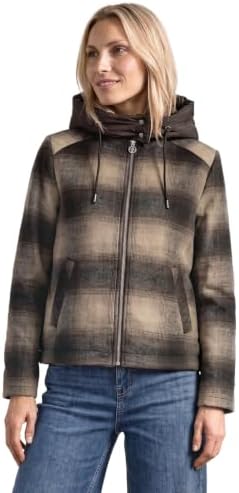 Street One Damen 2005949 Jacke mit Wollanteil und abnehmbarer Kapuze (1er Pack)