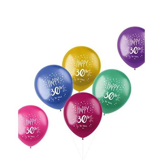 Folat 18830 13 tum/33 cm Happy 30th to You/6, Flerfärgad