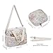 2-Piece Set Small Cotton Floral Quilted Tote Bags for Women – Multi-Pocket Crossbody & Shoulder Handbags for Work, Travel & Everyday Use (335/PinkPuzzle)