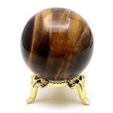 [GOLD STONE] タイガーアイ 丸玉 40mm 虎目石 台座付き スフィア 天然石 パワーストーン