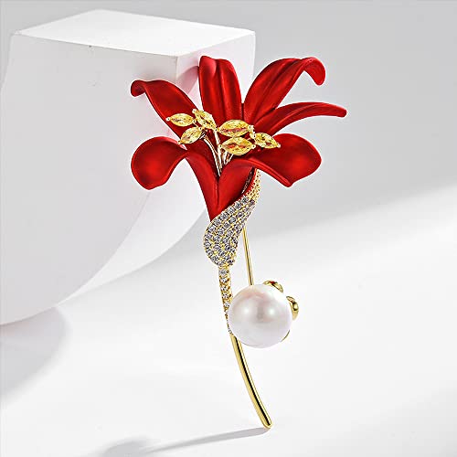 Broche fleur de lys rouge : le cadeau de Noël idéal pour elle