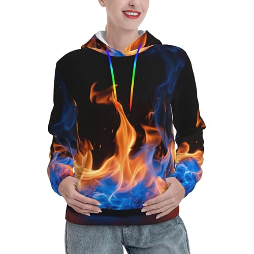 Sweat flamme bleue femme le hoodie stylé pour vos sorties d'automne