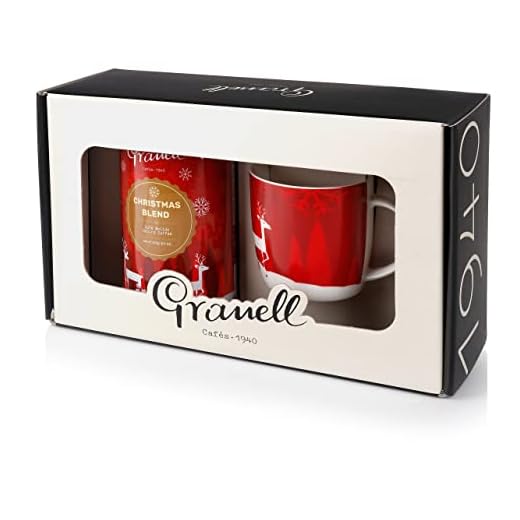 Granell Cafes- 1940 - Regalo Original para Navidad | Regalo Gourmet para Amantes del Cafe - Pack Cafe Molido 100% Arábica + Taza Navidad