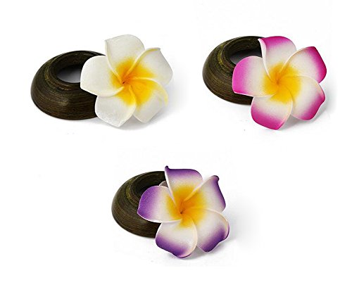 12Pcs Diameter 2.36Inch Hawaiian Hawaii Plumeria Foam Flower Alligator Hair Clips Hair Clasp Hair Holder Barrettes Hair Pins For Women Lady Girls (Pink) #TOP1