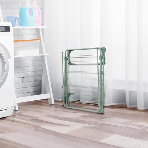 Galvaran 3 Tier Deluxe Clothes Airer Horse, Foldable & Winged Indoor Clothes Laundry Drying Rack with 4 Clothes Hanger Slots - Image 5