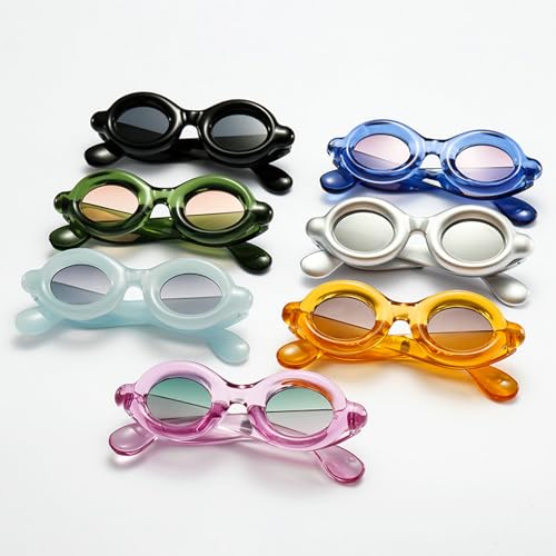 COTIA 2025 Fashion Small Oval Sunglasses for Women Men Unique Thick Frame Oval Lens Candy Color Cute Hip Hop Sun Glasses4