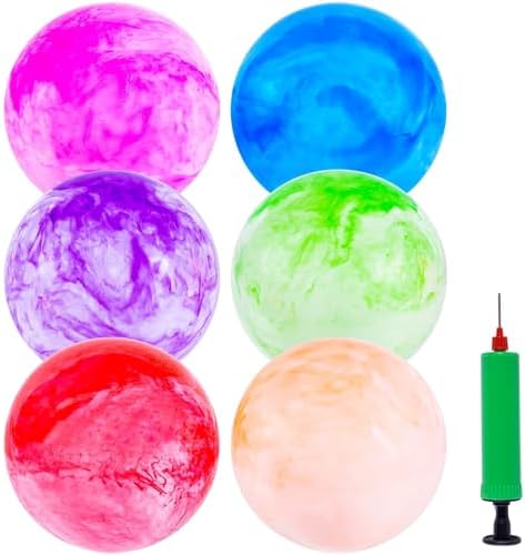 3 Otters 6 PCS Playground Balls with Air Pump, 8.5 Inch