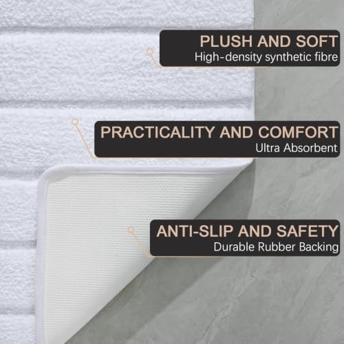 AROGAN Luxury Long Bathroom Runner Rugs 24x72 Inch Bath Rug Non Slip, White by AROGAN - Used condition - Image 7