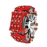 ZXLZHGS 4 Pezzi Catene da Neve per Auto, Compatibile con BYD E-Seed GT Seal X e7, Catene Auto di Emergenza per Neve, Ghiaccio E Fango Invernale,Red
