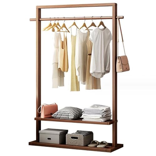 Portant à vêtements en bois pour entrée et dressing autonome