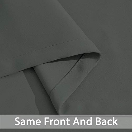 Yakamok Room Darkening Grommet Window Drapes Thermal Insulated Light Blocking Blackout Curtains for Bedroom(Dark Grey,38Wx84L,2 Panels)
