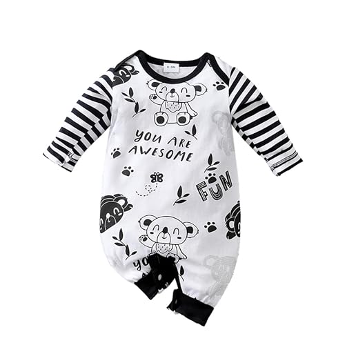 LIKPOJA Nyfödd babykläder set unisex baby onesie outfit en del sommar långärmad overall djur sparkdräkt för baby pojkar och flickor gåvor, Koala F, 0-3 månader