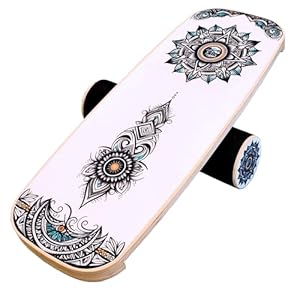Kiin Balance Board Trainer, adjustable stoppers – Indo Board, Balancing Board for Surfing, Core Training, Wobble Board for Skateboarding, Surfing, Skating, Yoga and Fitness.
